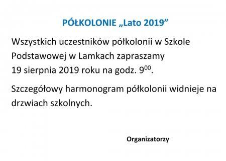 Półkolonie 2019