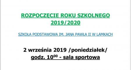 Rozpoczęcie roku szkolnego 2019/2020