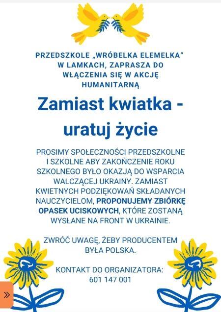 Akcja  - ''Zamiast kwiatka uratuj życie''